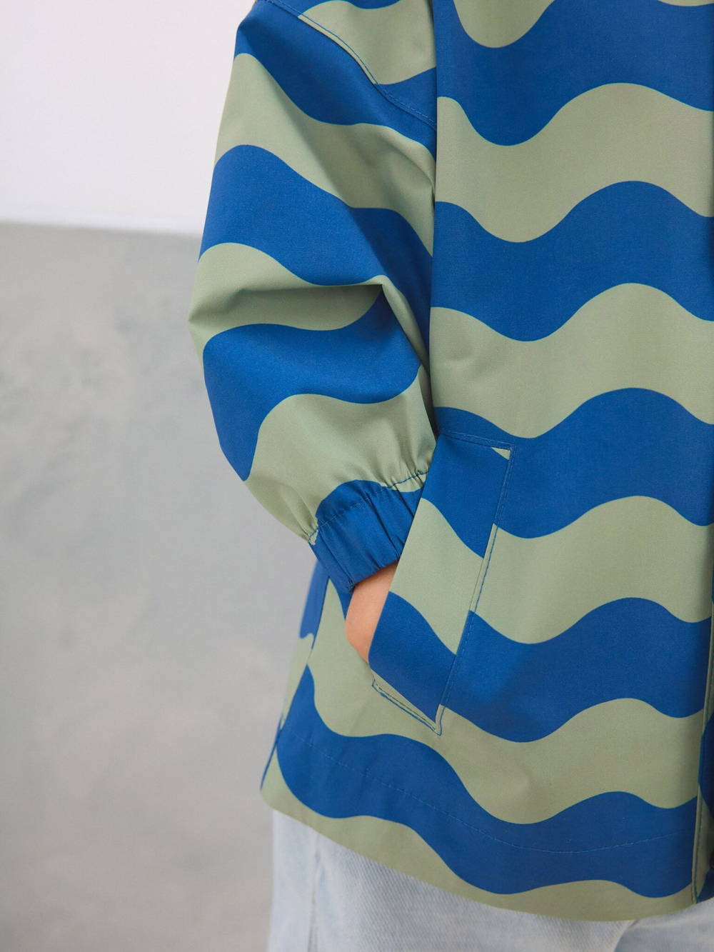 Куртка непромокаемая с капюшоном для мальчика Next E45-739, Синий, Хаки