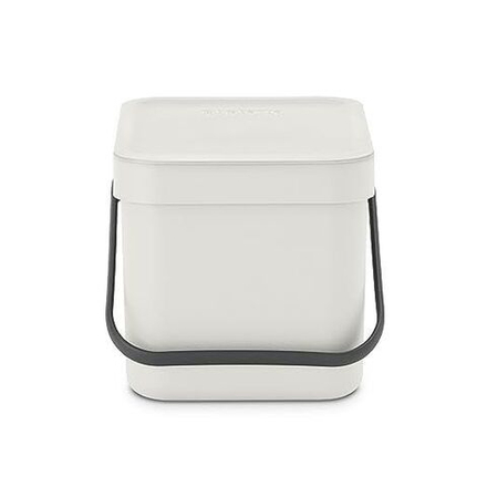 Brabantia Sort & Go Мусорный бак с ручкой 6 л светло-серый 213267