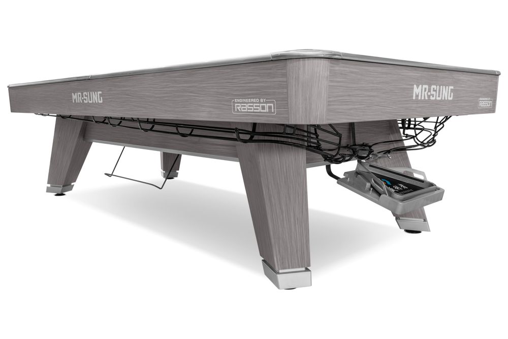 Бильярдный стол для пула "Rasson Acurra" 9 футов (серый, сланец 25 мм) в комплекте с плитой, аксессуары и сукно