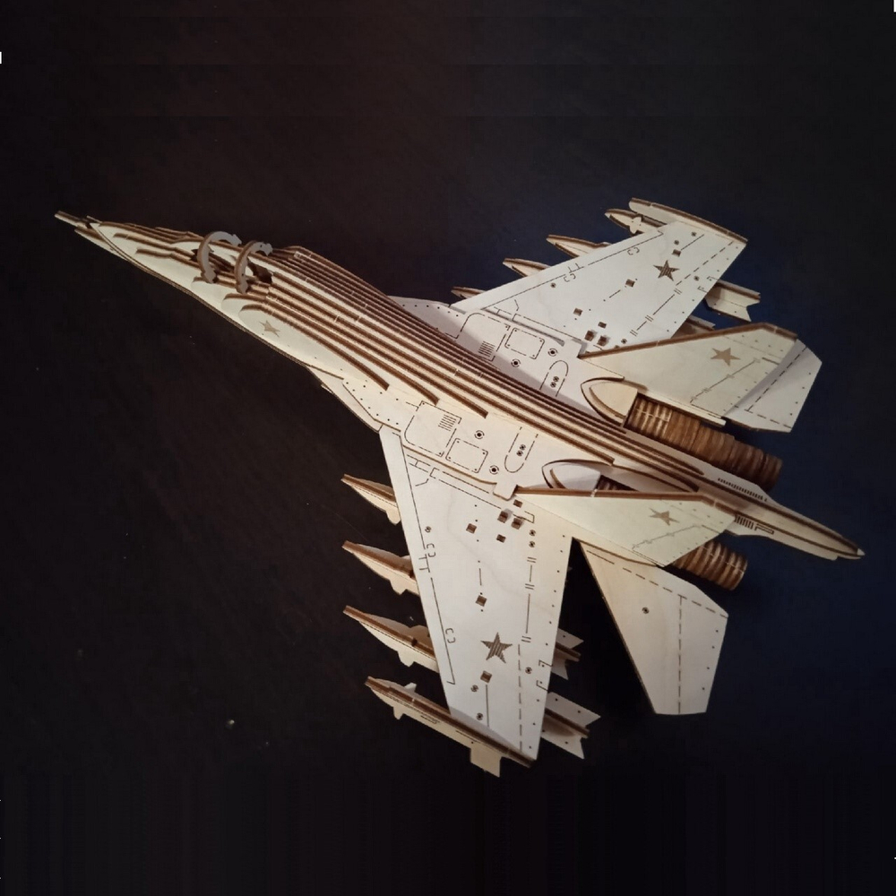 Деревянный конструктор Российский Истребитель СУ-30 от Lemmo, сборная модель, 3D пазл
