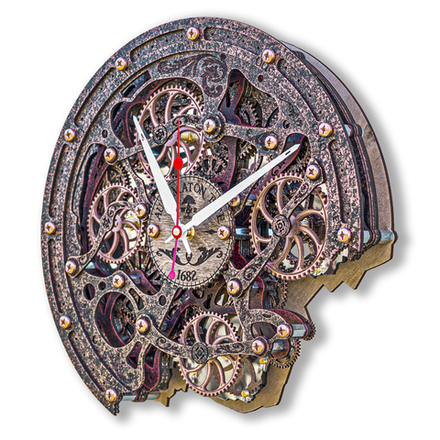 Настенные стимпанк‑часы Automaton Bite 1682 «Винтажная медь»