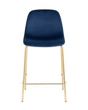 Стул полубарный Валенсия SN велюр синий золотые ножки