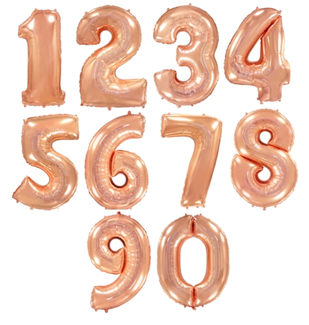 Цифры (102см) розовое золото