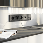 ТВ-розетка оконечная (графит матовый)