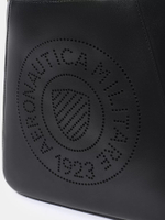 Сумка жен. Aeronautica 1146 черный кожа перфорация