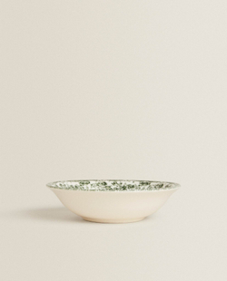 ZARA HOME ЦВЕТОЧНАЯ ФАЯНСОВАЯ СУПОВАЯ ТАРЕЛКА