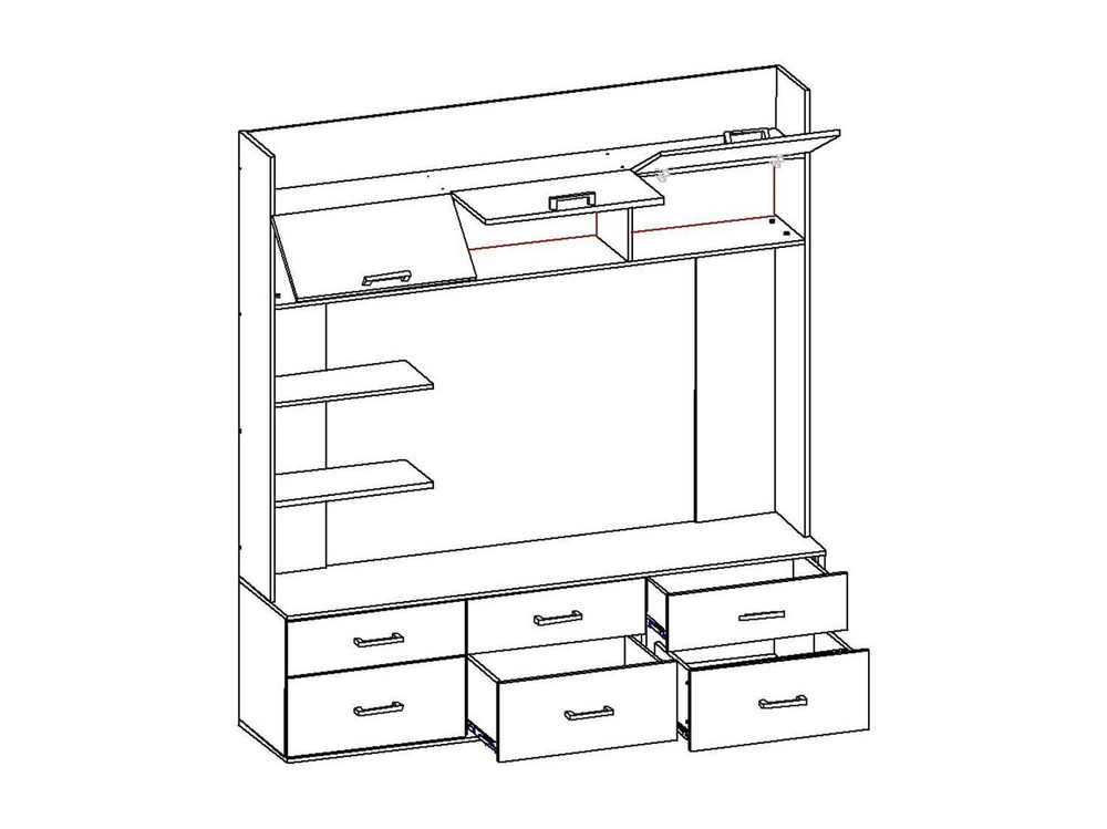 Сити 30 шкаф для ТВА Белая Аляска / Черный