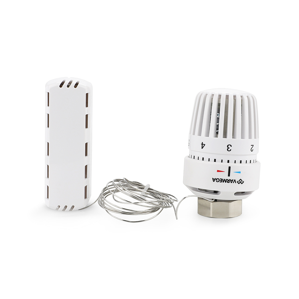 Головка термостатическая Varmega VM119 - M30x1.5 (с выносным датчиком, цвет белый)