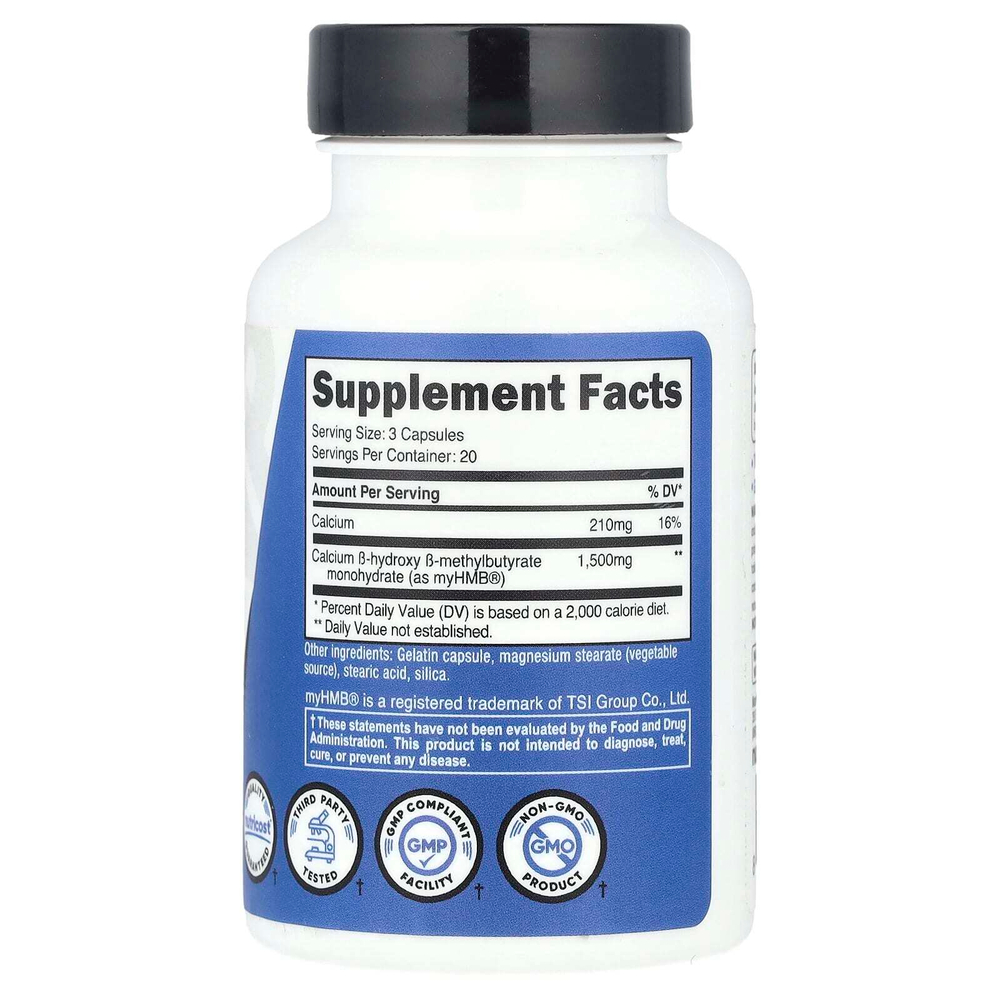 Nutricost, Performance, myHMB®, 1500 мг, 60 капсул (500 мг в 1 капсуле)