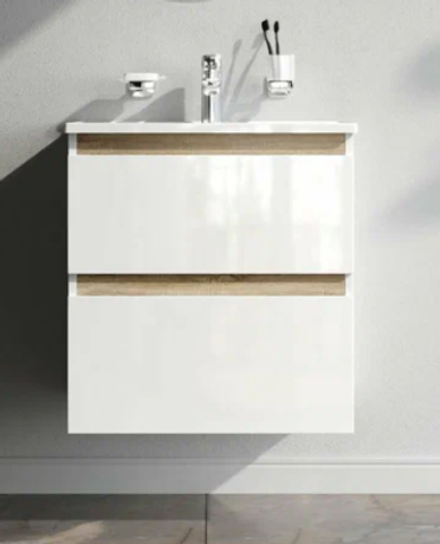 Тумба подвесная с раковиной 60см с 2-мя выдвижными ящиками