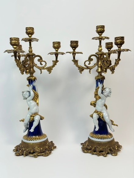 Парные канделябры с фигурами путти