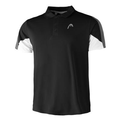 Мужское теннисное поло HEAD Club 22 Tech Polo Men - Black, White