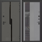 Карбон 32 серый рельеф софт, зеркало тонированное