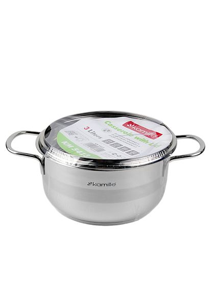 Кастрюля 3 л. из нержавеющей стали Kamille KM 5413 с крышкой