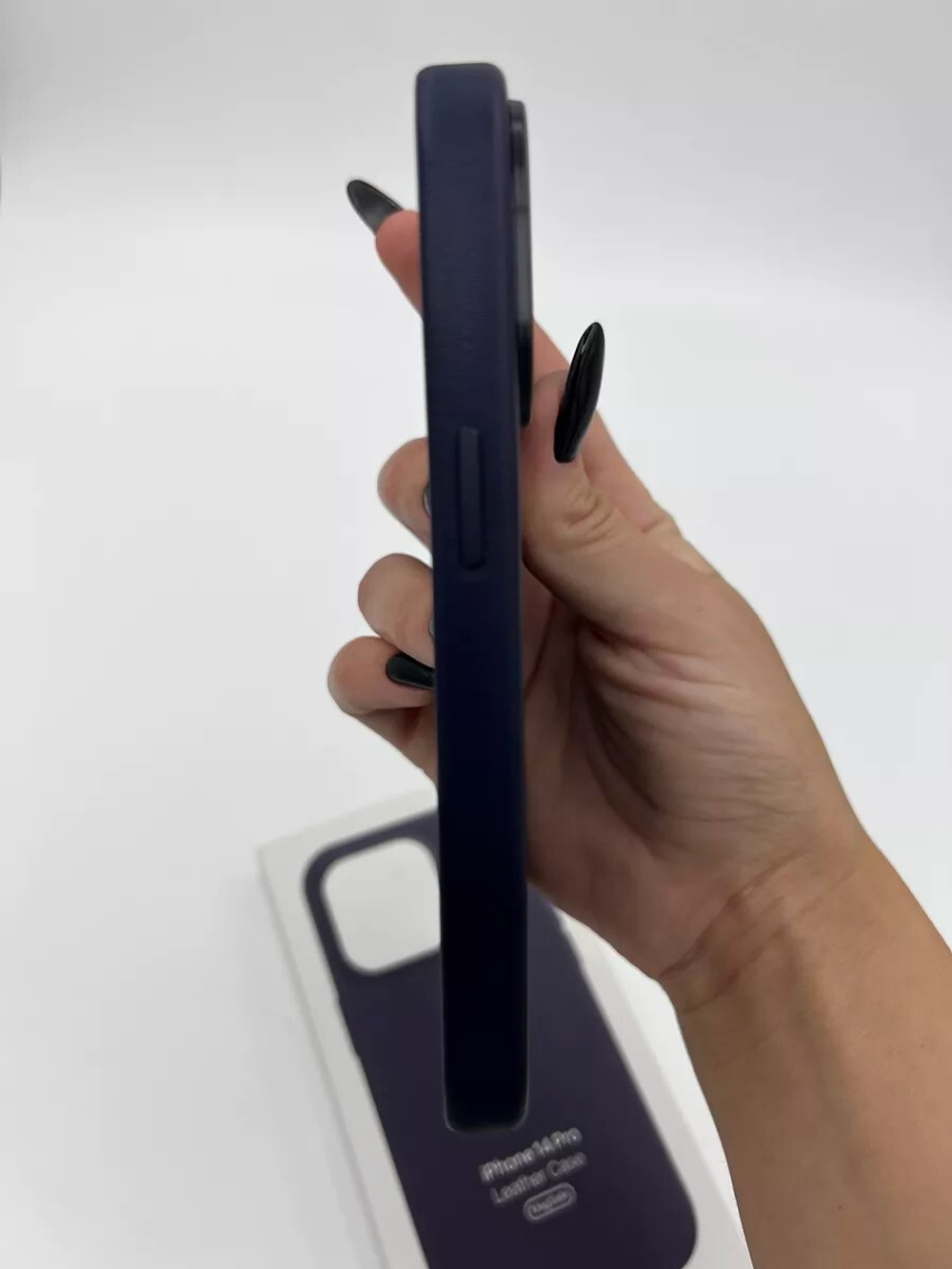 Кожаный чехол Leather Case iPhone 14 Pro | Ink Темно-Синий