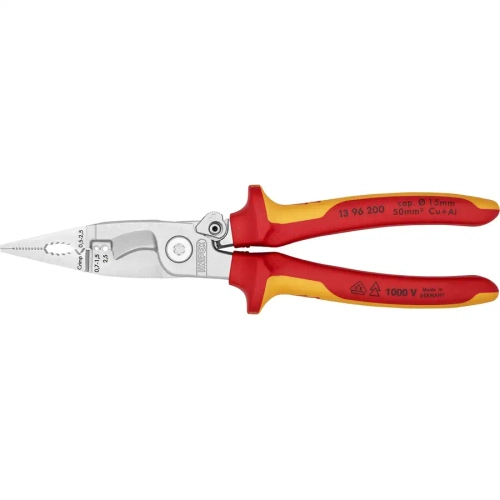 Электромонтажные клещи хромированные 200 мм Knipex 13 96 200