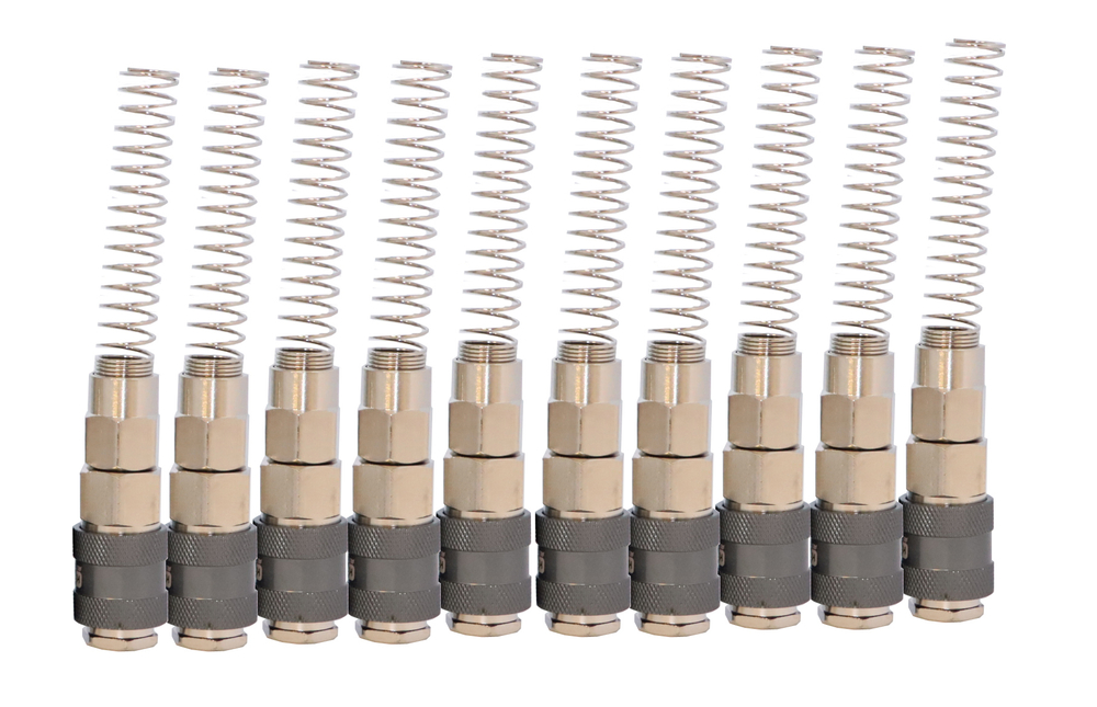 KraftWell KRW-QCS0812F-10 БРС "мама" c пружиной для шланга 8*12 мм, 10 шт