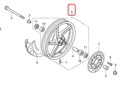 44650-K97-T00ZA. WHEEL SUB ASSY., FR. *NH303M*. Honda PCX. (NH303M MAT AXIS GRAY METALLIC)