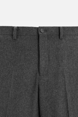 ZARA ШЕРСТЯНЫЕ БРЮКИ С РЕЛЬЕФНЫМ УЗОРОМ, МЯГКИЙ СЕРЫЙ