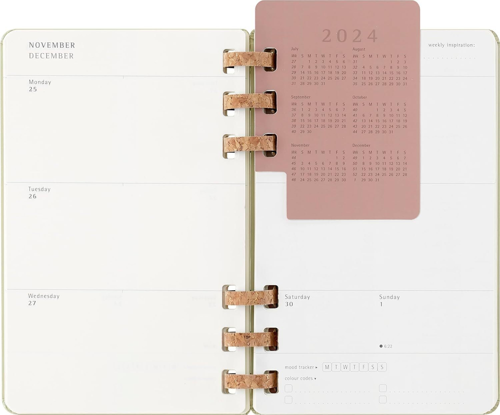 Еженедельник 2024-2025 Moleskine SPIRAL (DHSPK5212AMWH3)130х210мм, цвет фисташковый