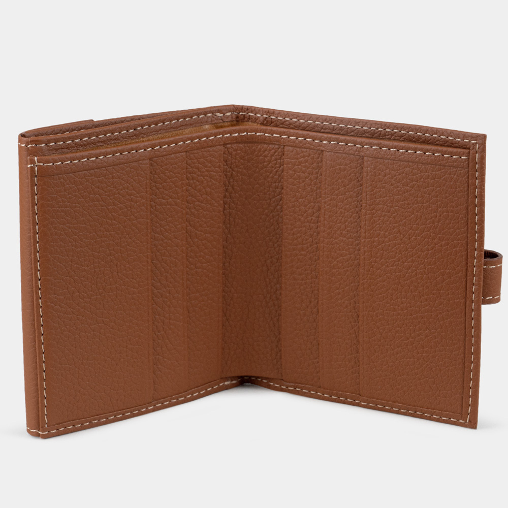 Кожаный кошелек, теленок цвета карамель