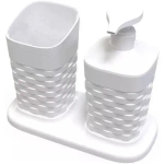 Набор для ванной комнаты reef на подставке 3 предмета (комплект 8 шт)