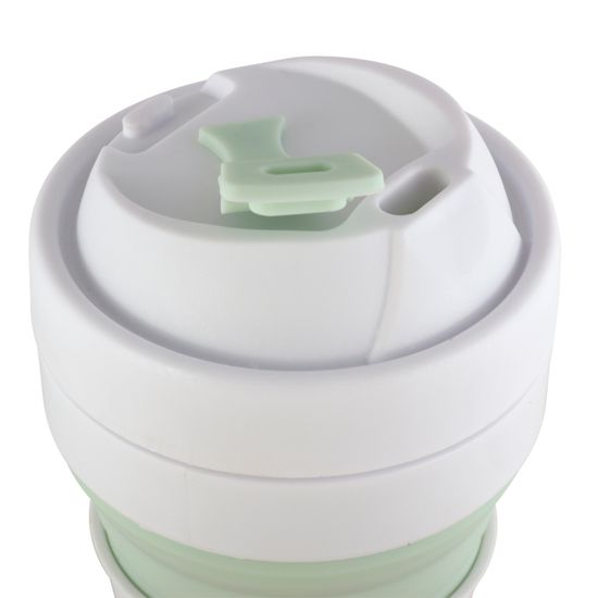 Стакан складной силиконовый 350 мл. Kamille KM 2034 с пластиковой накладкой