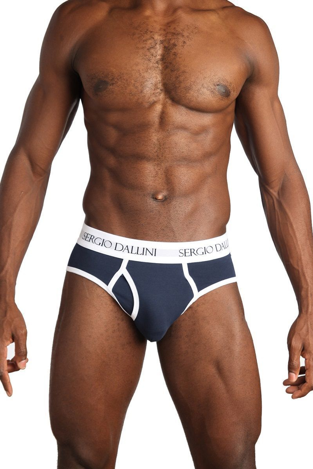 Мужские трусы-слипы с гульфиком из премиального хлопкового материала (Размер: M) (Цвет: синий)