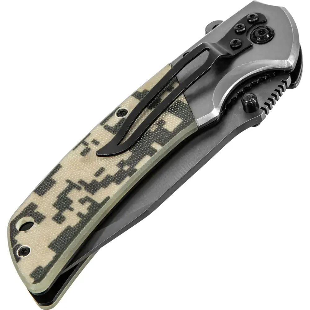 Нож складной многоцелевой, системы Liner-Lock, с накладкой G10 на классической рукоятке DENZEL 79207