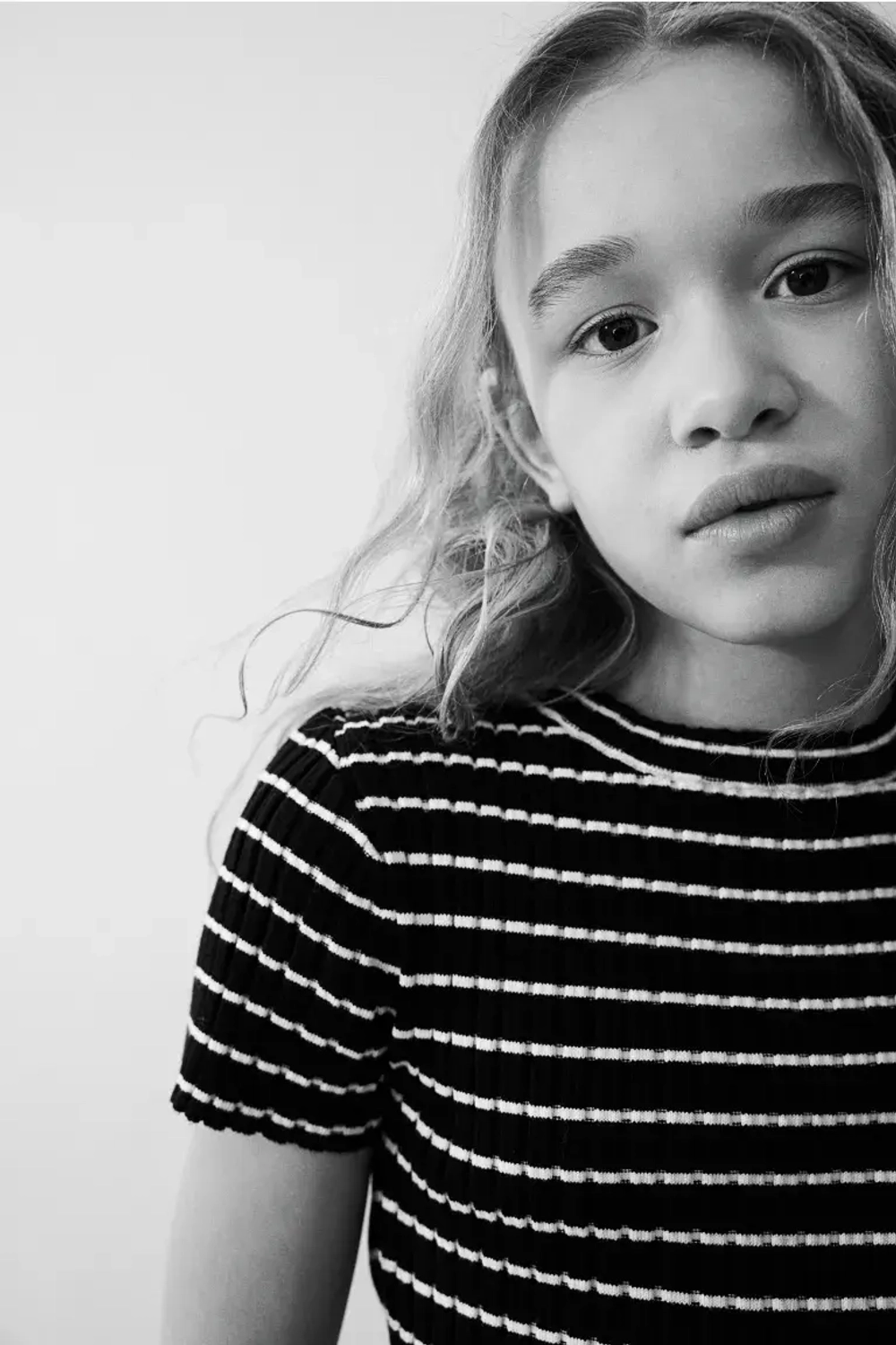 H&M Футболка в полоску, черный/белый