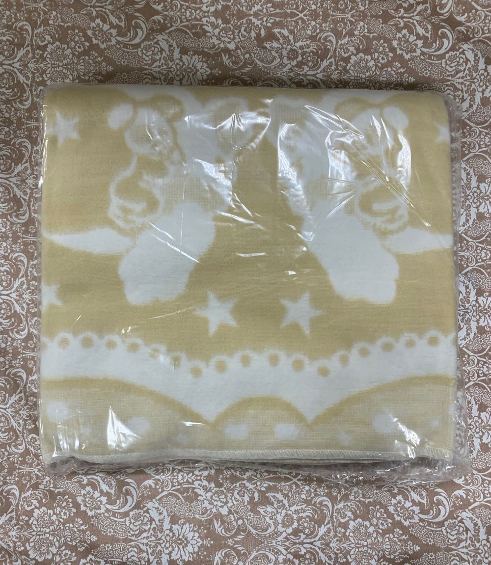 Одеяло х/б байк. детское арт.57-8ЕТЖ разм.140*100 бежевый кружево