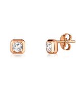 Серьги Crystal Square с горным хрусталем (желтое золото)