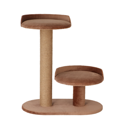 # Когтеточка бета (толстый столбик, 2 круглые лежанки) джут 62х35х70 ø10 кд-39 бежевый