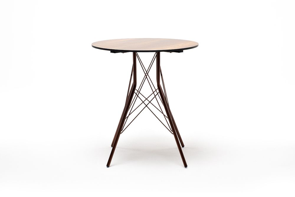 "Конте" интерьерный стол из HPL круглый Ø70см, цвет "дуб"