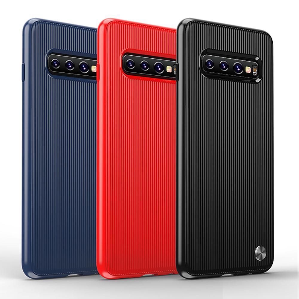 Чехол для Samsung Galaxy S10 Plus цвет Red (красный), серия Bevel от Caseport