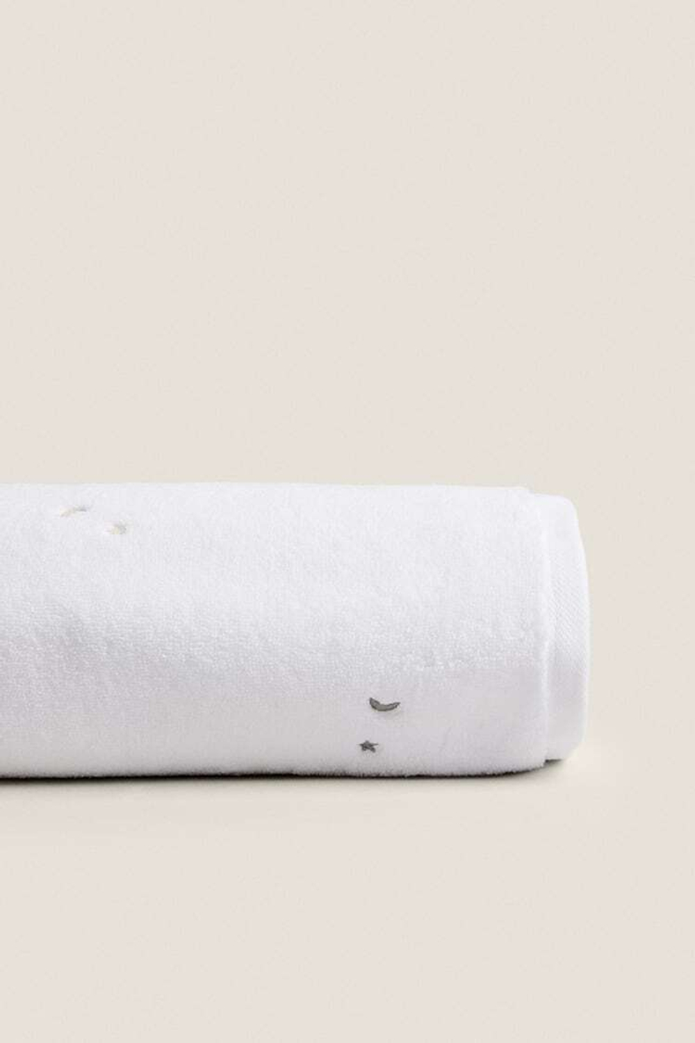 ZARA HOME ДЕТСКОЕ ПОЛОТЕНЦЕ MOON, БЕЛЫЙ