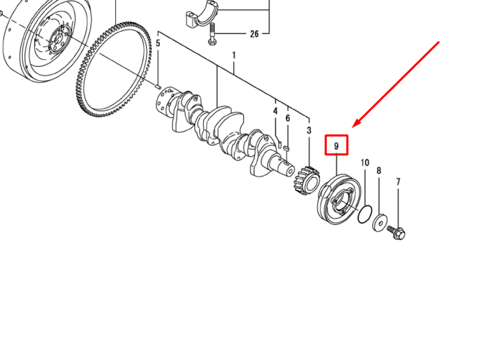 123946-21660 V-PULLEY, CRANKSHAFT