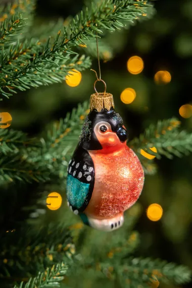 Елочное украшение Снегирь, стекло, 10 см., 1 шт., Витус (А121)