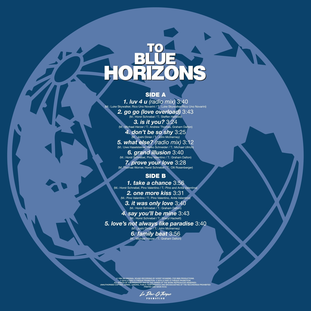 LP: Bad Boys Blue — «To Blue Horizons» (1994/2022) [Blue Vinyl]