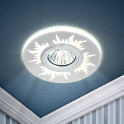 Светильник встраиваемый cо светодиодной подсветкой ЭРА DK LD30 WH /1 под лампу MR16 GU5.3 белый/белый | Встраиваемые LED светильники