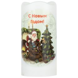 Светодиодный проектор ЭРА EGNDS -SK светильник новогодний Свеча Санта теплый свет LED 3*ААА 15 см