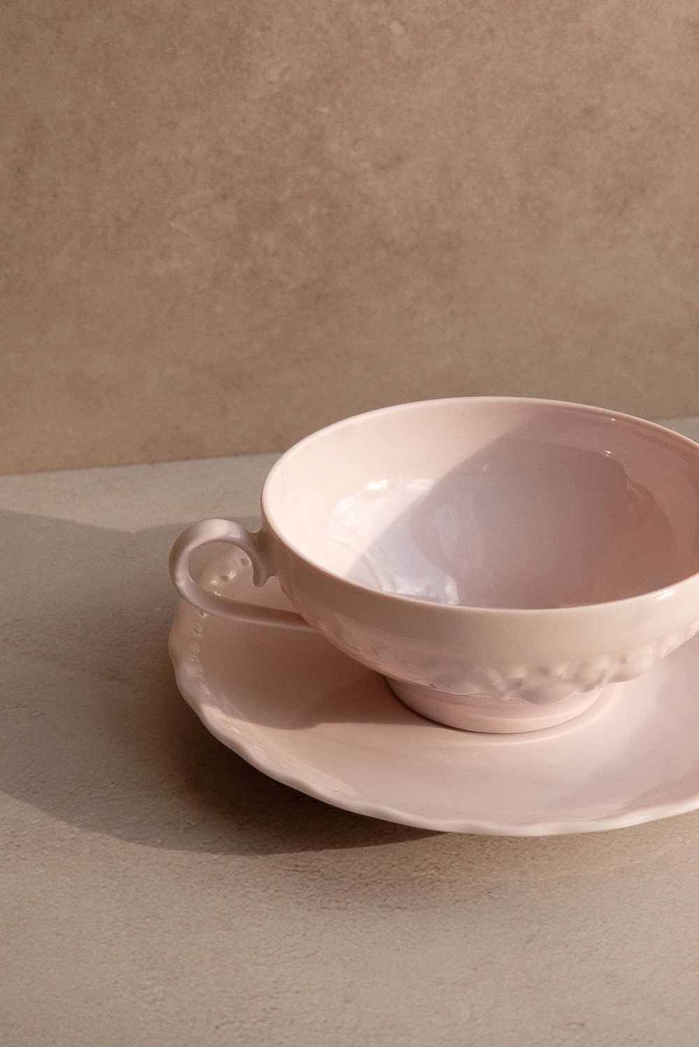 Винтаж Бульонная пара, розовый фарфор