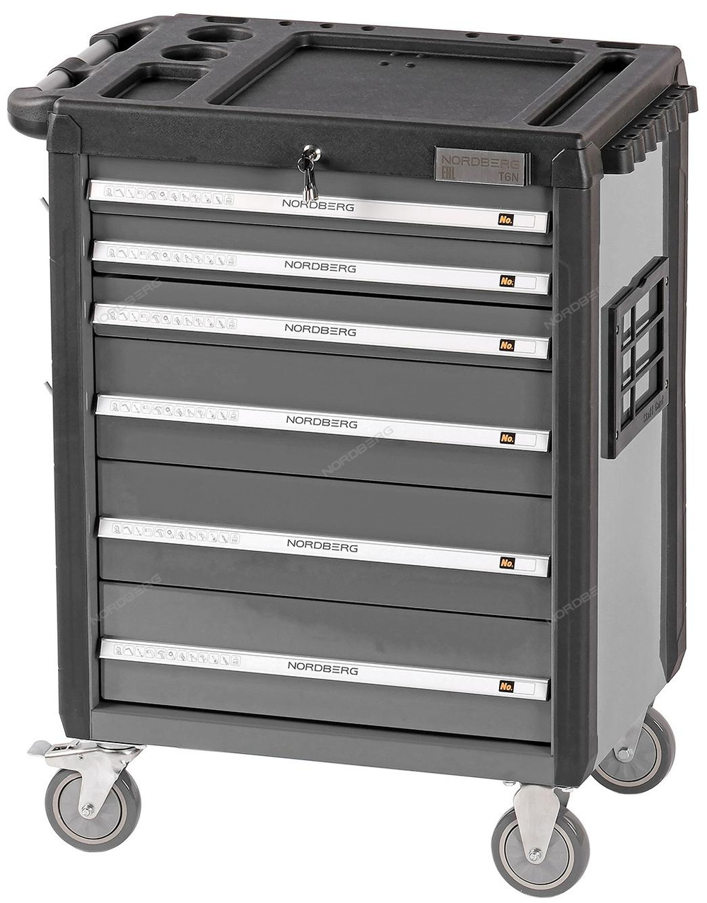 Тележка инструментальная, 6 выдвижных ящиков, серая NORDBERG T6N(G)