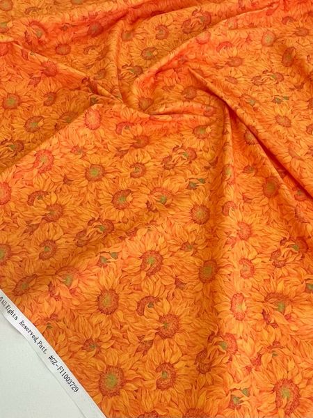 ПОДСОЛНУХИ ОРАНЖЕВЫЕ - 100% хлопок 3