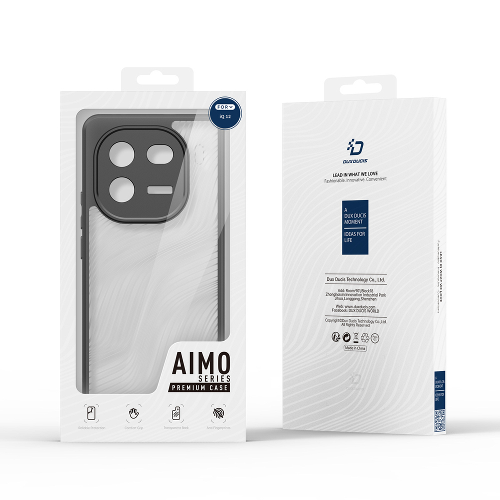 Тонкий чехол с мягкими рамками от Dux Ducis для смартфона iQOO 12 Pro, серия Aimo Series Case