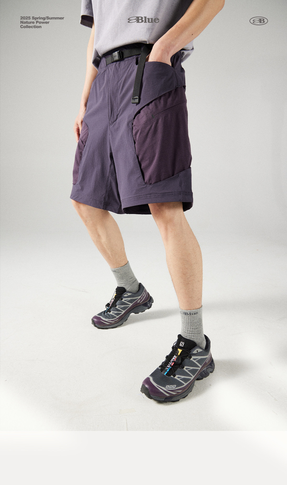 Шорты Nothomme BLUE cargo pocket shorts outdoor color-block shorts