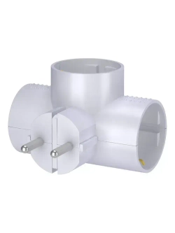 Разветвитель тройник для розетки ФОТОН, Т-образный 16А с заземлением