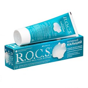 ЗУБНАЯ ПАСТА ROCS АКТИВНЫЙ КАЛЬЦИЙ 94ГР