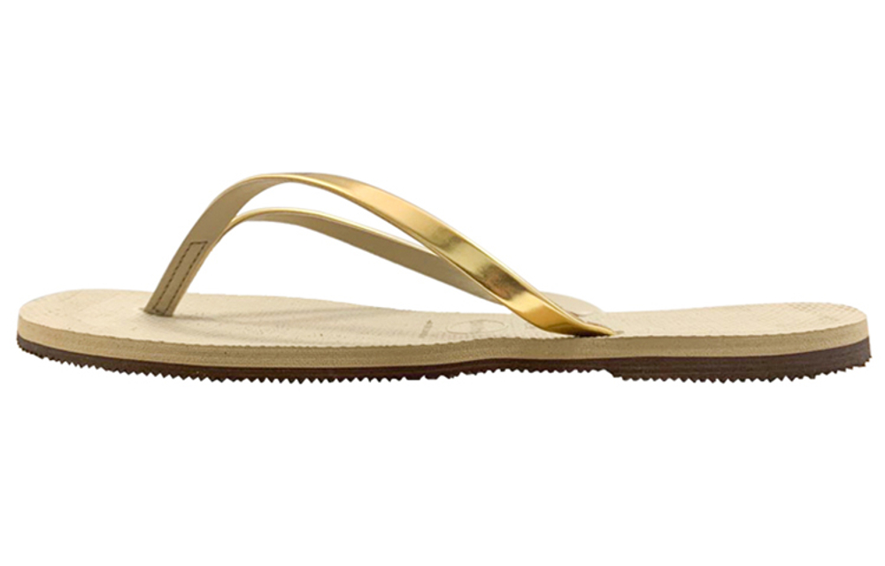 Havaianas Rubber Sole Metal Flip Flops Women"s Light Brown