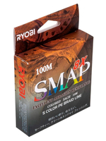 Шнур плетеный для рыбалки Ryobi SMAP PE8X-100M Multi Colour 6.0# 0,405мм
